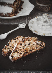 Christmas Stollen Cake. Traditional Christmas Festive Pastry Dessert. Stollen for Christmas - Images