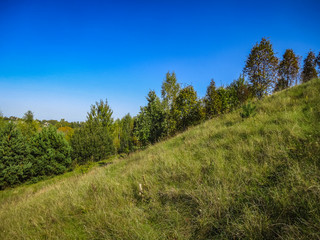 Fototapeta na wymiar The European scenery of the hilly nature of Belarus