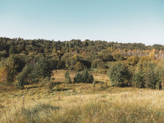 The European scenery of the hilly nature of Belarus