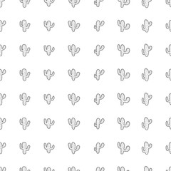 Hand drawn seamless pattern with cactus plant. Simple seamless cactus pattern. Perfect for fabric, wallpaper or giftwrap - Vector
