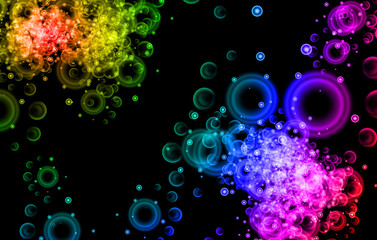 Abstract background for design. Colors, smokes and lines on a black background.