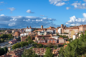 Panoramic view of Teruel, a city in Aragon, Spain