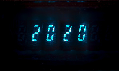 Glowing neon numbers 2020. Image for the new year
