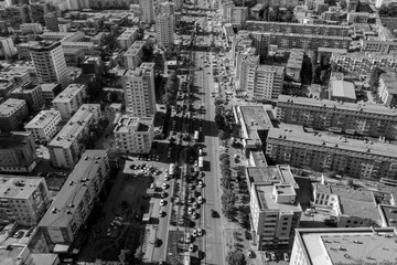 Aerial view of Ulaanbaatar, the capital of Mongolia, circa June 2019