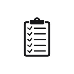 Obraz premium Checklist icon flat style isolated on background. Checklist sign symbol for web site and app design.