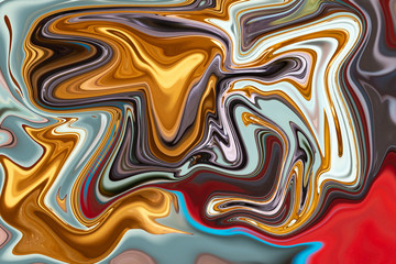 Abstraction in multicolored smooth lines of a wavy texture. Blurry colors of a colored background.