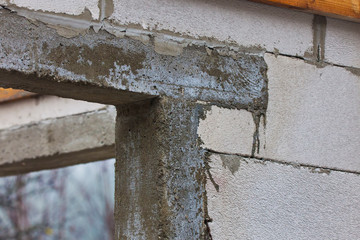 cement poles in new house construction