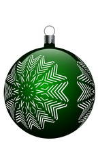 Christmas green vector decoration with snowflake