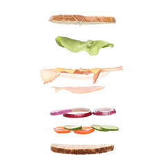 Lovely fruit and vegetables in front of a white background