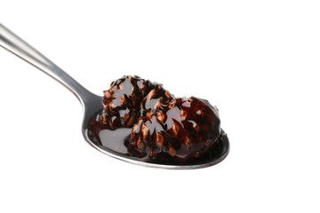 Young pine cones jam in spoon