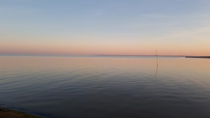 sunset on lake - wadden sea Germany 