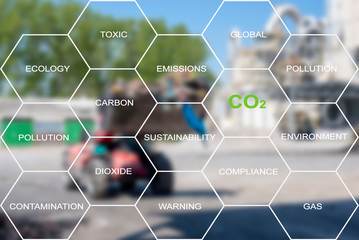 Global environment protection issue, carbon dioxide CO2 reduction concept
