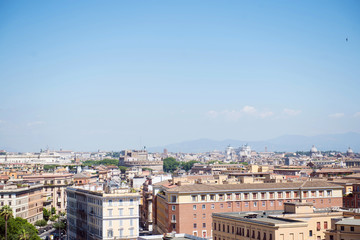 Fototapeta na wymiar View on Rome, Italy. Panorama of Rome from Saint Peter's basilica. 