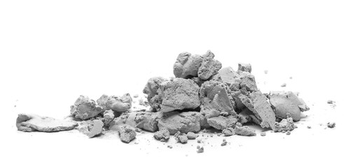 Dry cement mortar isolated on white background