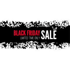 Black friday sale banner. Vector tag with explosion effect.