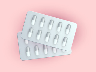 Realistic 3d drugs packaging, painkiller pills vector, illustration of chemical tablet vitamin or painkiller