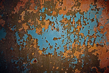 Old wall with peeling paint. Background.