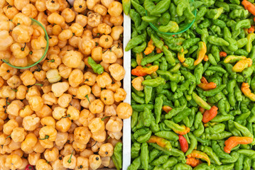 Fresh ripe murupi and yellow bell pepper