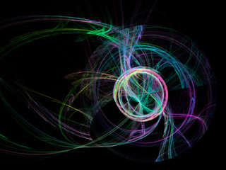 Colorful fractal plasma sphere, strings of chaotic plasma energy. .smoke, energy ball discharge, scientific plasma study. digital flames, .artistic design, science fiction, Abstract illustration