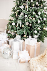 Christmas festive interior. Christmas cozy home atmosfere