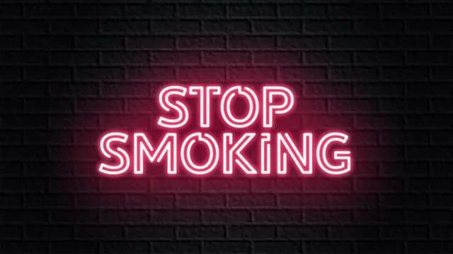 red neon video animation stop smoking