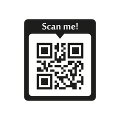 scan me, qr code icon on white background