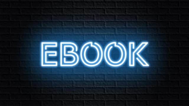 blue neon video animation ebook