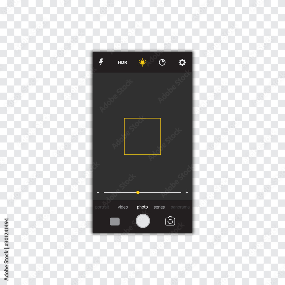 Poster Camera mockup interface frame on a transparent background
