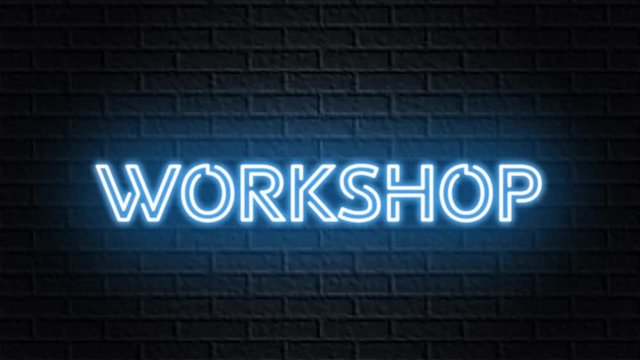 blue neon video animation workshop