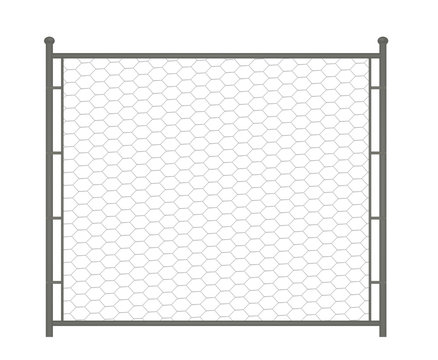 Grey chain fence. vector illustration