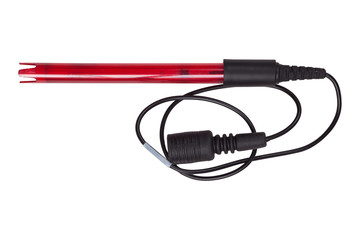 pH meter sensor for industrial pump isolated on white