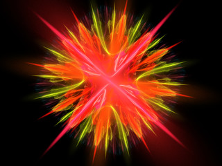 Bright fractal abstraction. This image was created using fractal generating and graphic manipulation software.