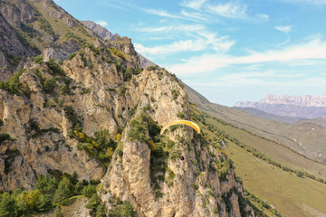Paraglider on a rocky background