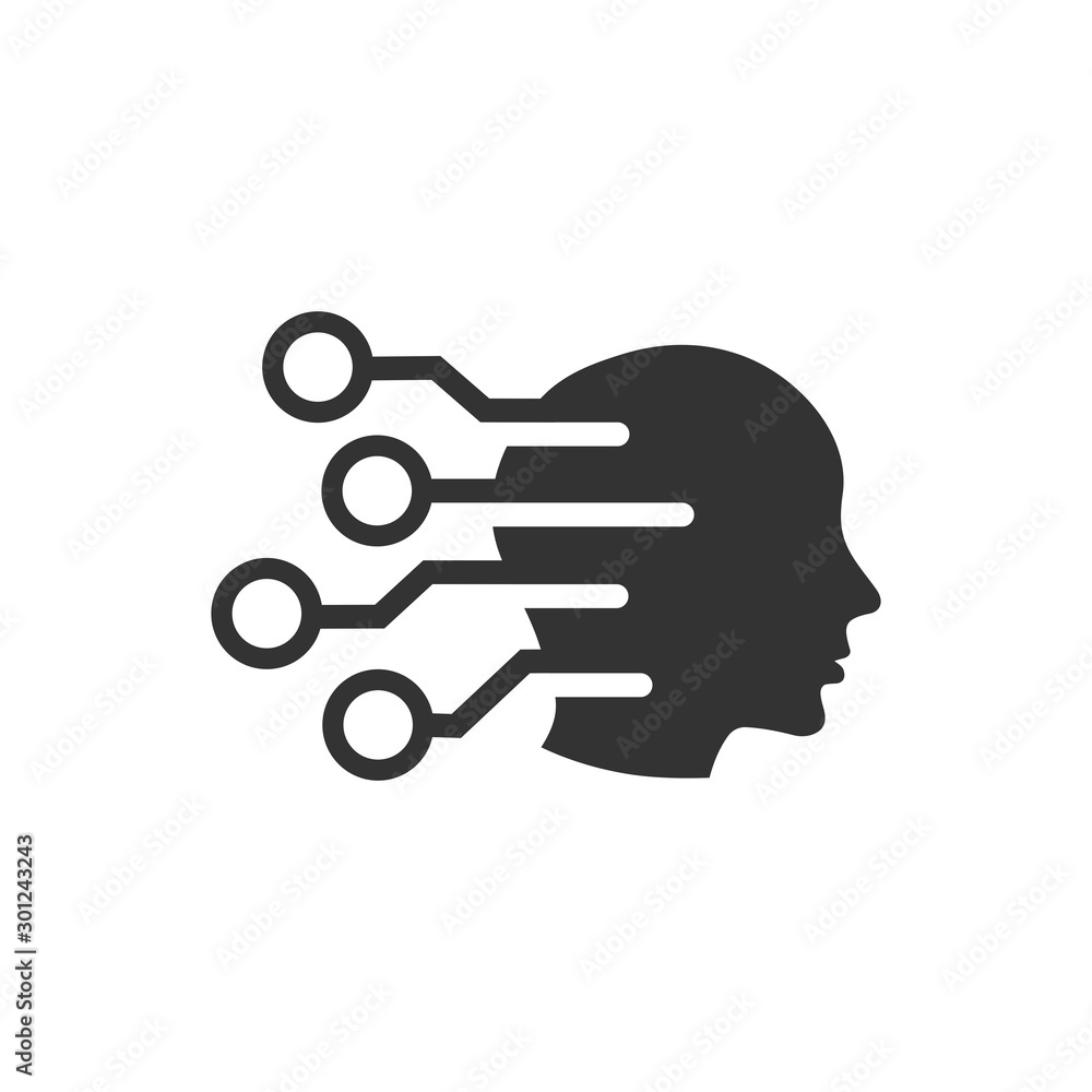 Poster mind tech.simple vector icon isolated on white background.