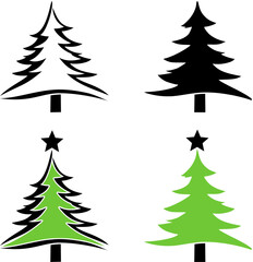 Christmas Tree Silhouette Vector isolated