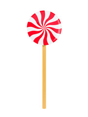 Swirl red and white lollipop. vector
