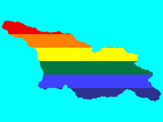Obraz premium Lgbt Flag Map Of Georgia Vector