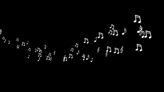 Music Note coming from side with alpha channel
