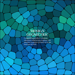 Blue and green vector mosaic stones background. Sample with polygon design.
