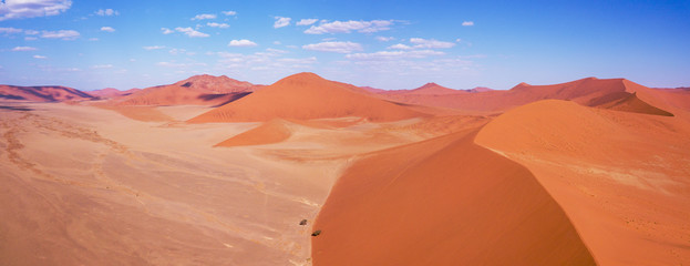 Naklejka na ściany i meble aerial landscape hidden Dead Vlei in Namib desert, Namibia, Africa wilderness landscape