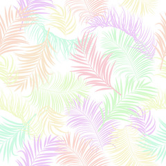 Seamless vector pattern of tropical jungle palm tree leaves