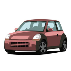 Hatchback pink realistic vector illustration isolated