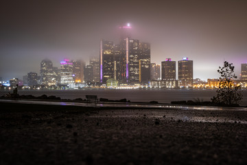 Detroit Skyline at night