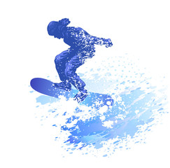 Skiing man. Vector illustration - obrazy, fototapety, plakaty