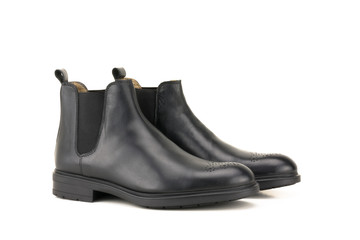 Black man's boot isolated on a white background.