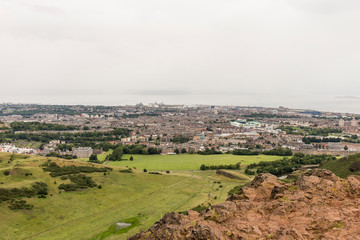 View of Arthur's Seat in Holyrood Park in Edinburgh, Scotland