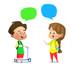 boy and a girl talking to each other - 301251016