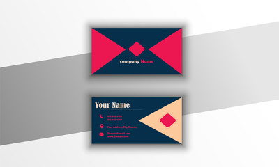 Business card blue and pink