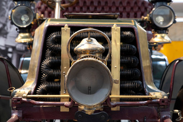 Detail of the front of an old car