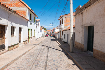 Fototapeta na wymiar Sucre Bolivia Candelaria district alleys